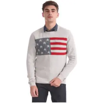 US Polo Assn Men Grey Round neck Pullover